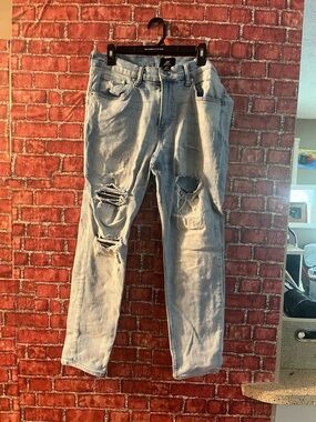 H&M Light Blue Ripped Slim Straight Jeans size 36 Rm 86